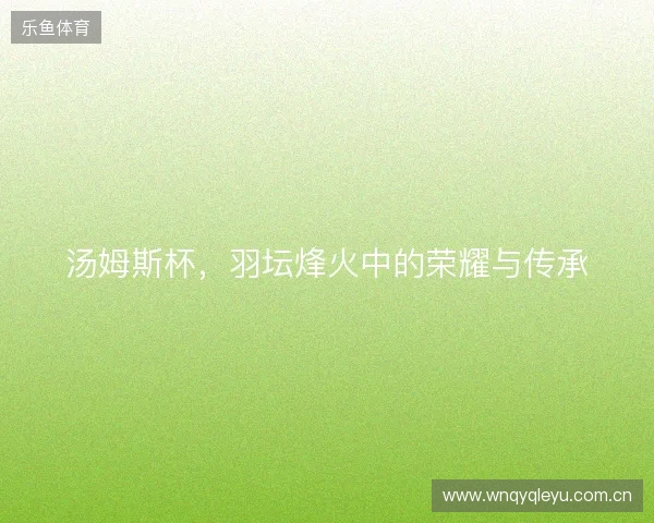 汤姆斯杯，羽坛烽火中的荣耀与传承